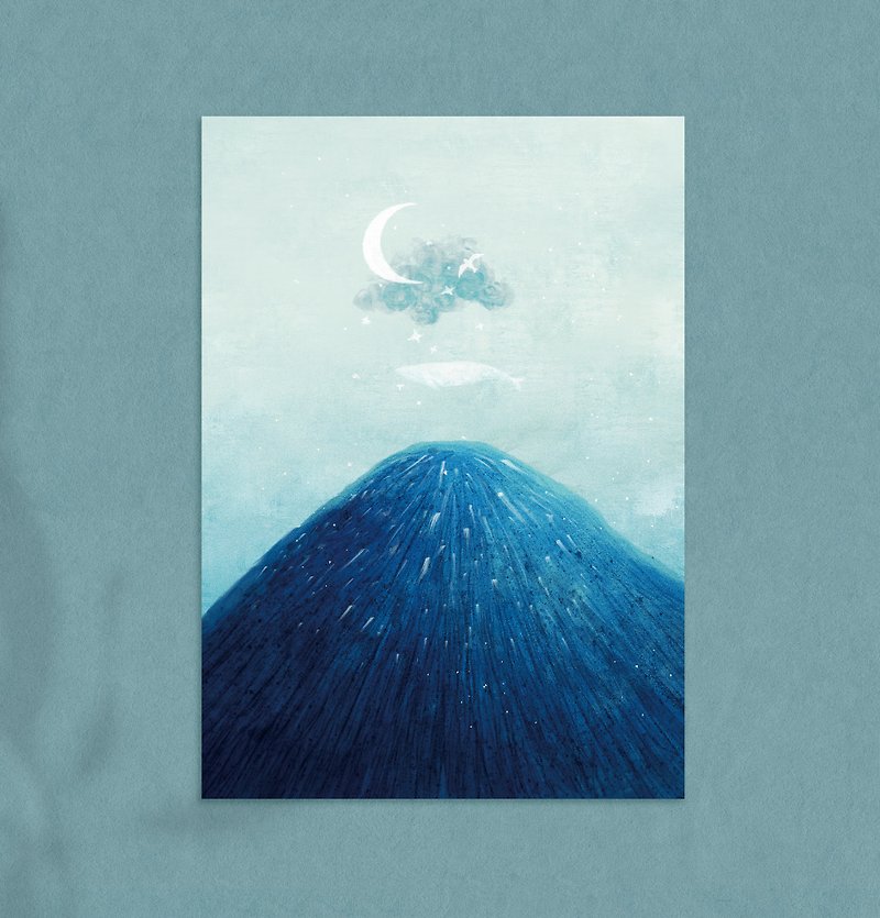 イラストポストカード - 青い山脈の夢 - カード・はがき - 紙 