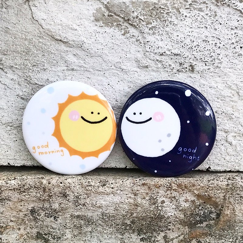 當你的太陽與月亮 / 小徽章(2入) - 徽章/別針 - 塑膠 多色