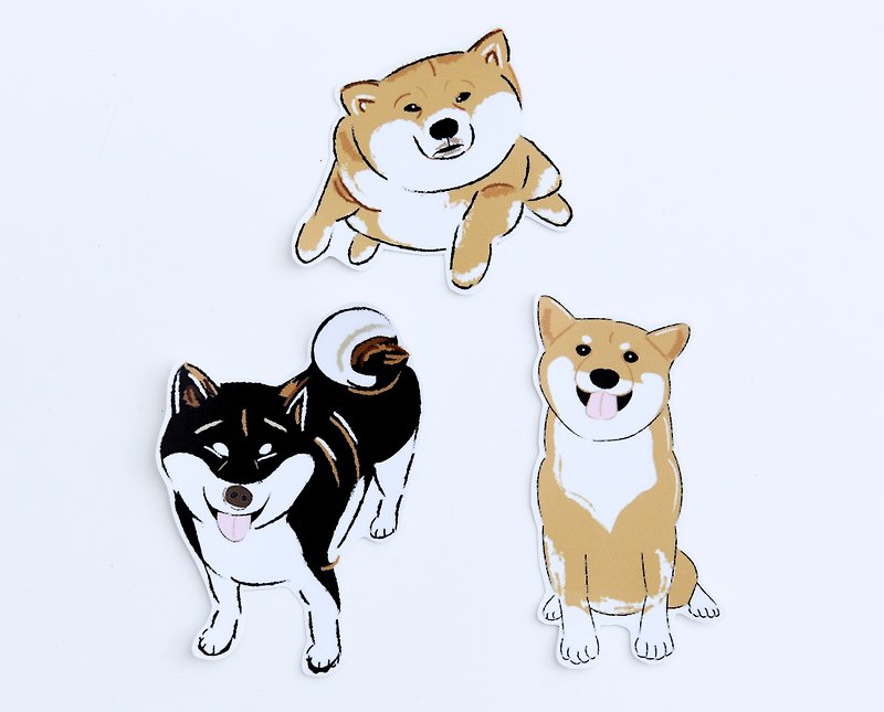 Shiba Inu Large Stickers (Pack of 3 Stickers) No.6 - Stickers - Paper White