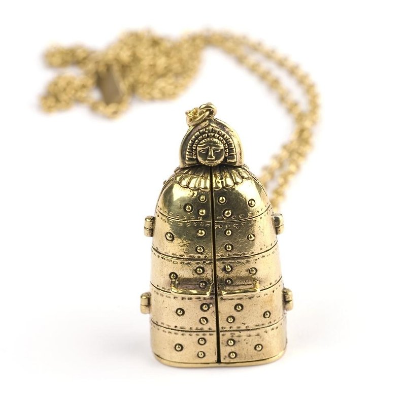 Iron maiden machine pendant in white bronze,Rocker jewelry ,Skull jewelry,Biker jewelry - สร้อยคอ - โลหะ 