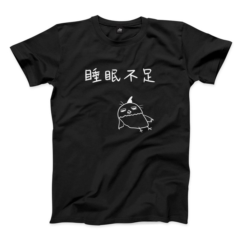 睡眠不足 - 中性版T恤 - 3色 - 男 T 恤 - 棉．麻 黑色