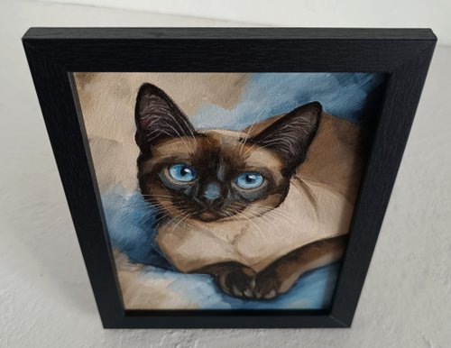 シャム猫 アート 絵画 極美品 シャム猫 アート 絵画 極美品