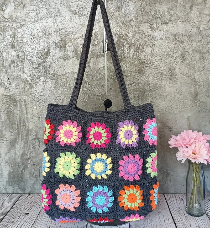 Granny Square Tote Bag - Handbags & Totes - Cotton & Hemp 