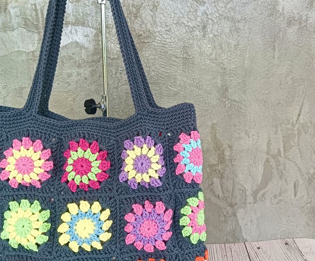 ソレイアード ハンドメイド グラニーバッグ ラウンドトートバック 2点