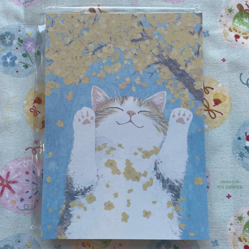 Meko Lab Autumn Leaves And Cat Memo - กระดาษโน้ต - กระดาษ 