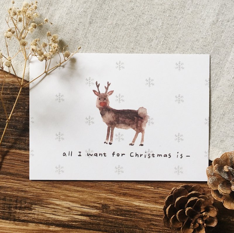 All I Want for Christmas /聖誕明信片 - 卡片/明信片 - 紙 白色