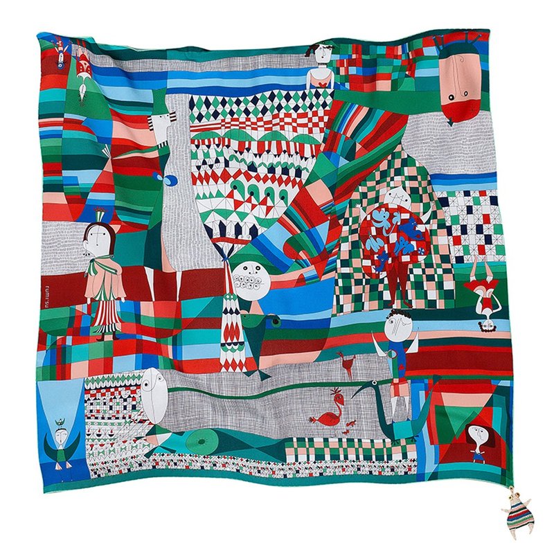 rumisu 躍動力點 真絲方巾 / 綠90cm - 絲巾 - 絲．絹 