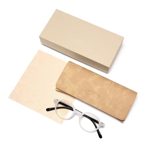 LE FOON 6y-12y蔡司鏡片濾藍光眼鏡 Round computer glasses:white-b