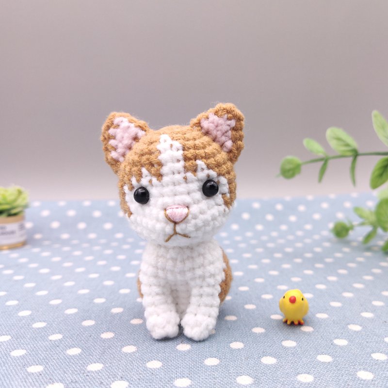 [Ready stock] Little orange and white cat handmade crochet doll - ตุ๊กตา - ไฟเบอร์อื่นๆ สีส้ม