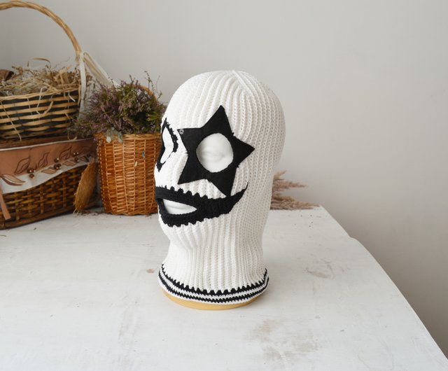 Custom crochet star ski mask for men and woman. Knit balaclava