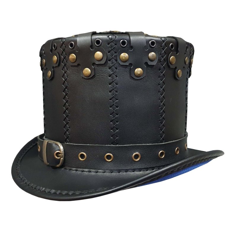 Plauge Doctor Steampunk Leather Top Hat - 帽子 - 真皮 黑色
