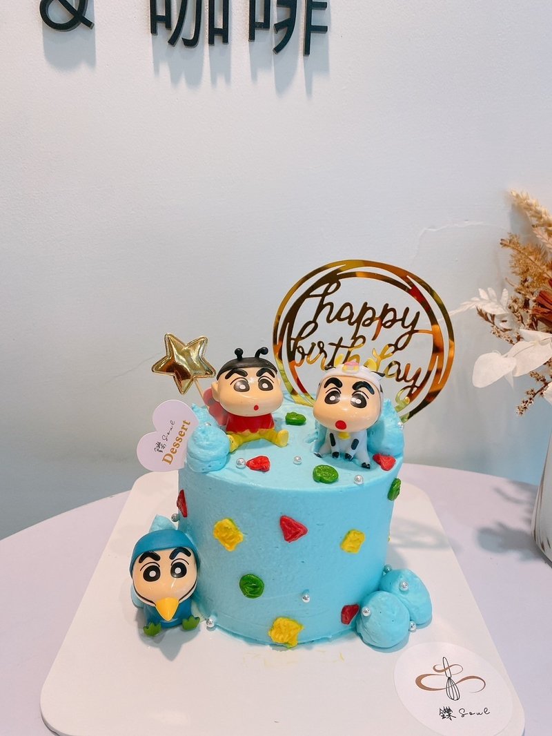 Crayon Shin-chan theme cake does not include dolls, doll cakes, customized cakes and desserts 6 inches - Cake & Desserts - Other Materials 