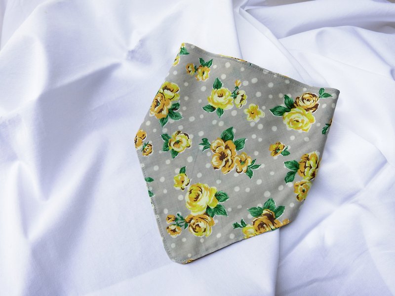 Little Rose-Triangle Saliva Towel/ Scarf - Bibs - Cotton & Hemp Multicolor