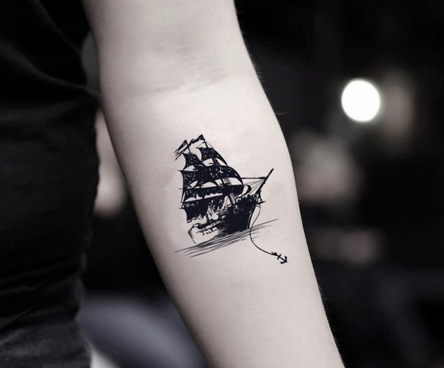 15pcs The Black Pearl Pirate Ship Waterproof Temporary Tattoos harajuku men  Fake Tattoo sleeve Henna temporales fishingHình xăm tạm thời  AliExpress