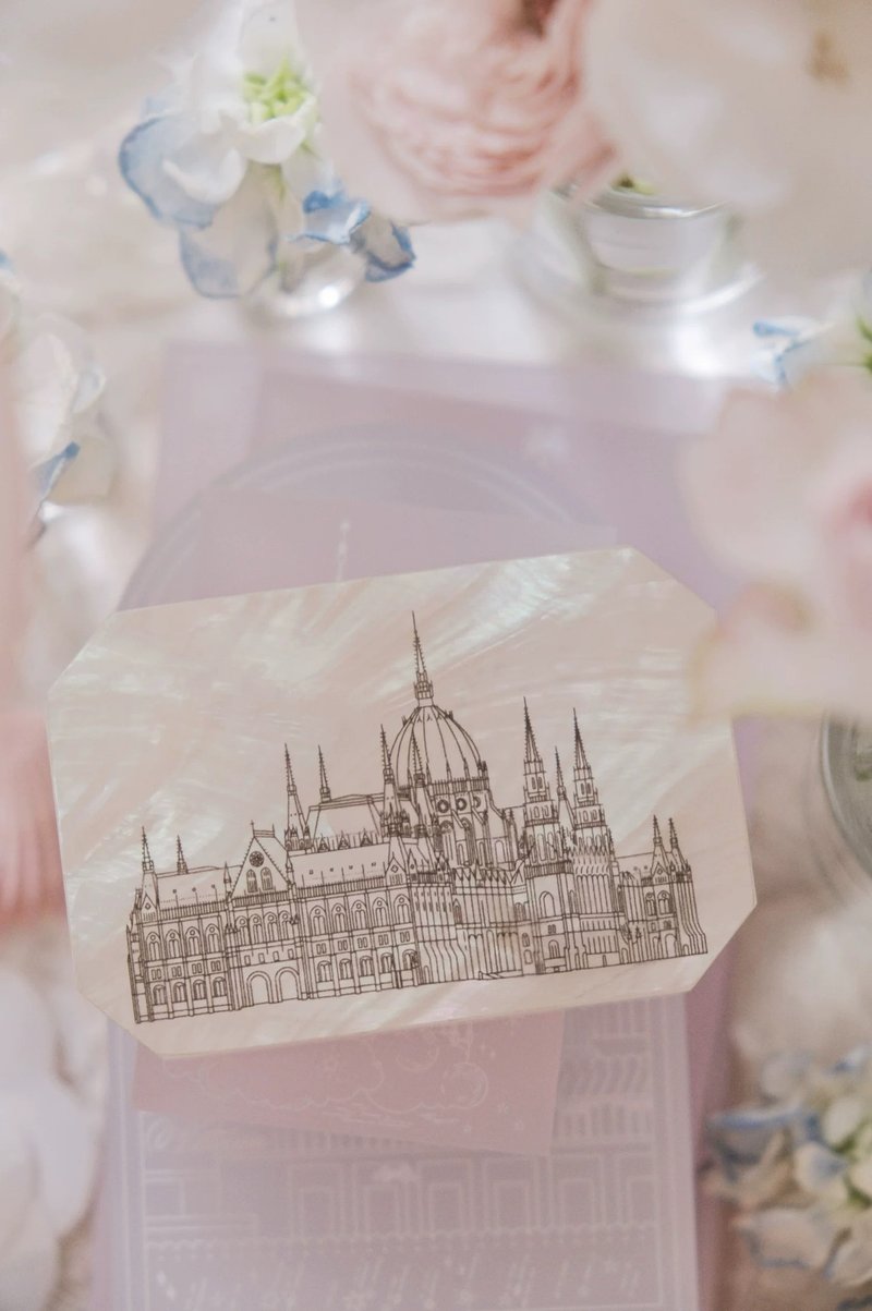 Small Gemstone Shell Stamp Original Budapest Scenery Stamp - ตราปั๊ม/สแตมป์/หมึก - เปลือกหอย 