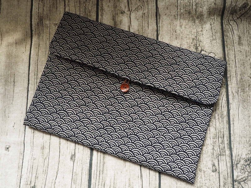 Handmade Tablet laptop protection case - กระเป๋าแล็ปท็อป - ผ้าฝ้าย/ผ้าลินิน สีน้ำเงิน