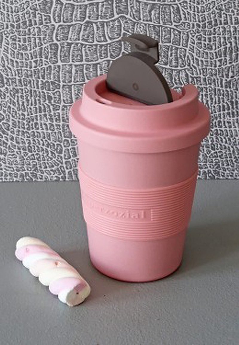 วัสดุอีโค แก้วมัค/แก้วกาแฟ สึชมพู - Zuperzozial Time-Out Mug (medium) Lollipop Pink, D9.2 x H13.2, 350ml