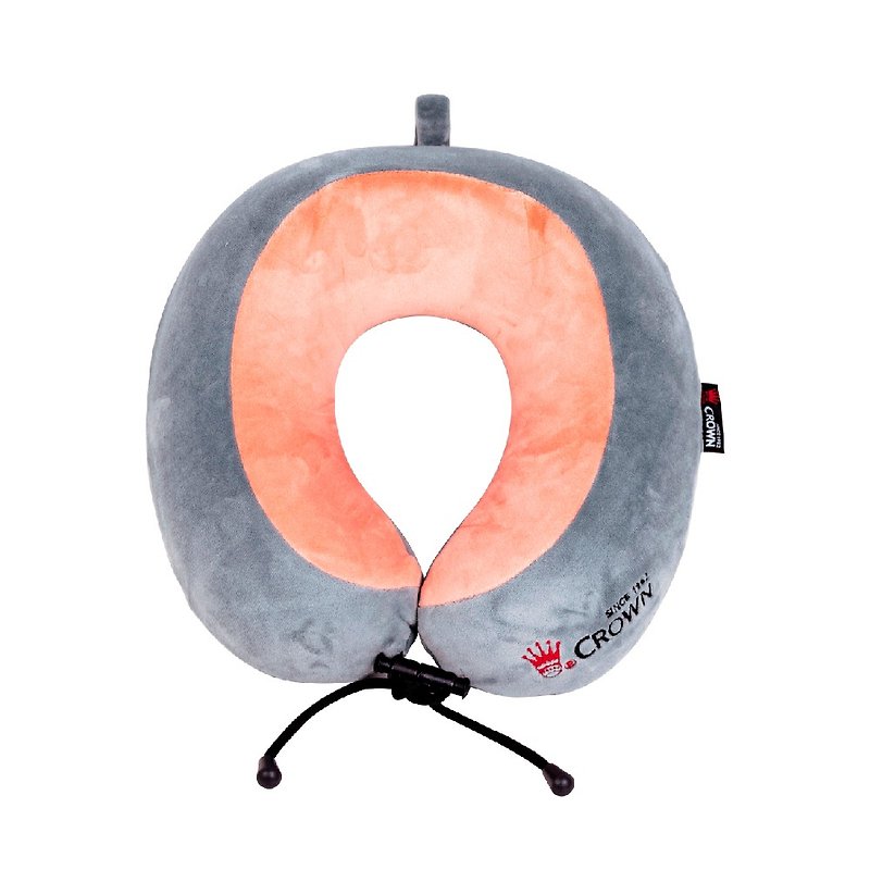 【CROWN】Two-color Memory Foam Travel Neck Pillow Pink Gray - Pillows & Cushions - Other Materials Pink