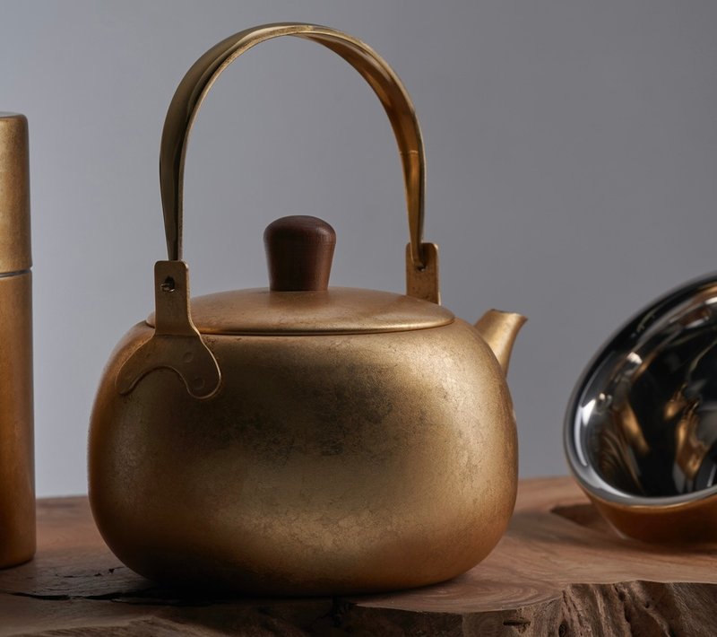 Shi-moa Tukiawase Japanese Teapot - ถ้วย - สแตนเลส สีทอง