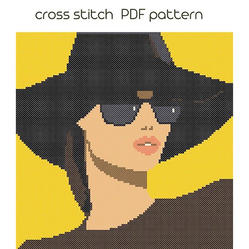 NaraXstitch patterns 十字繡圖案 Pop art cross stitch pattern, Modern embroidery, Instant download /26/