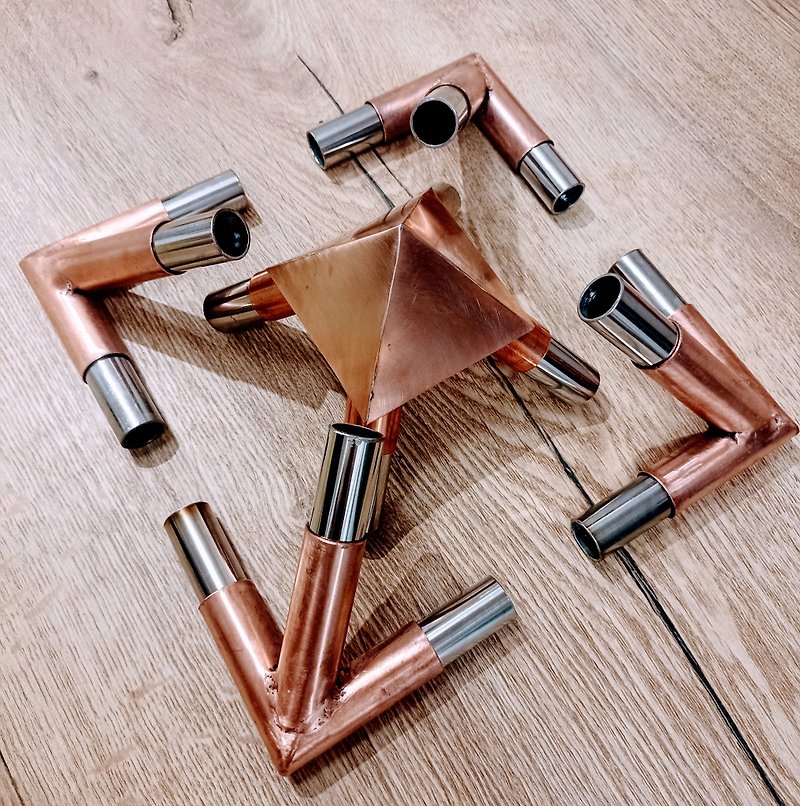 Set of copper connectors for the pyramid of healing. For 7/8 inch pipes - อื่นๆ - โลหะ สีนำ้ตาล