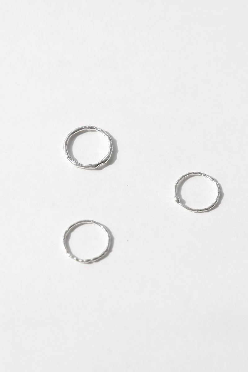Organic Silver Ring Organic Mini Silver Silver - แหวนทั่วไป - เงินแท้ สีเงิน
