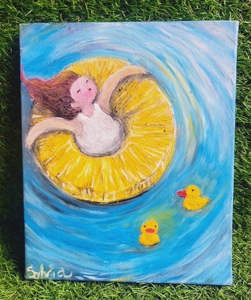 sylvia illustrator靜花園 黃黃藍藍的夏天