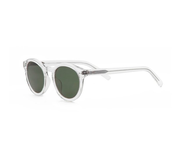 Classic style Boston clear acetate sunglasses-dark gray lens gift