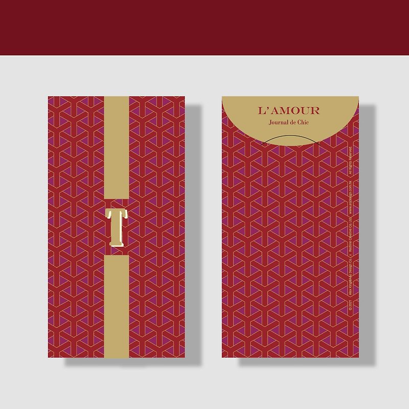 Award-winning CNY New Year 2023 exclusive textured envelope I Letter T (8 packs) - การ์ด/โปสการ์ด - กระดาษ สีแดง