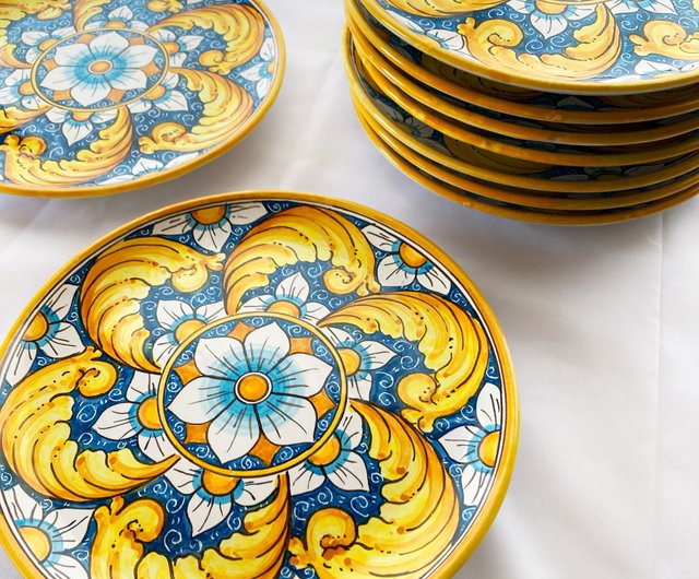 絵皿 26cm マヨリカ焼き イタリア陶器 シチリア Barocco