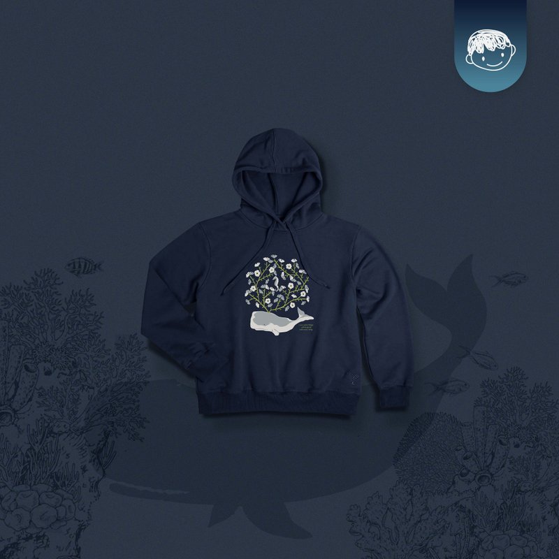 Hoodie Kid - Whale | Dark Blue - Tops & T-Shirts - Cotton & Hemp Blue