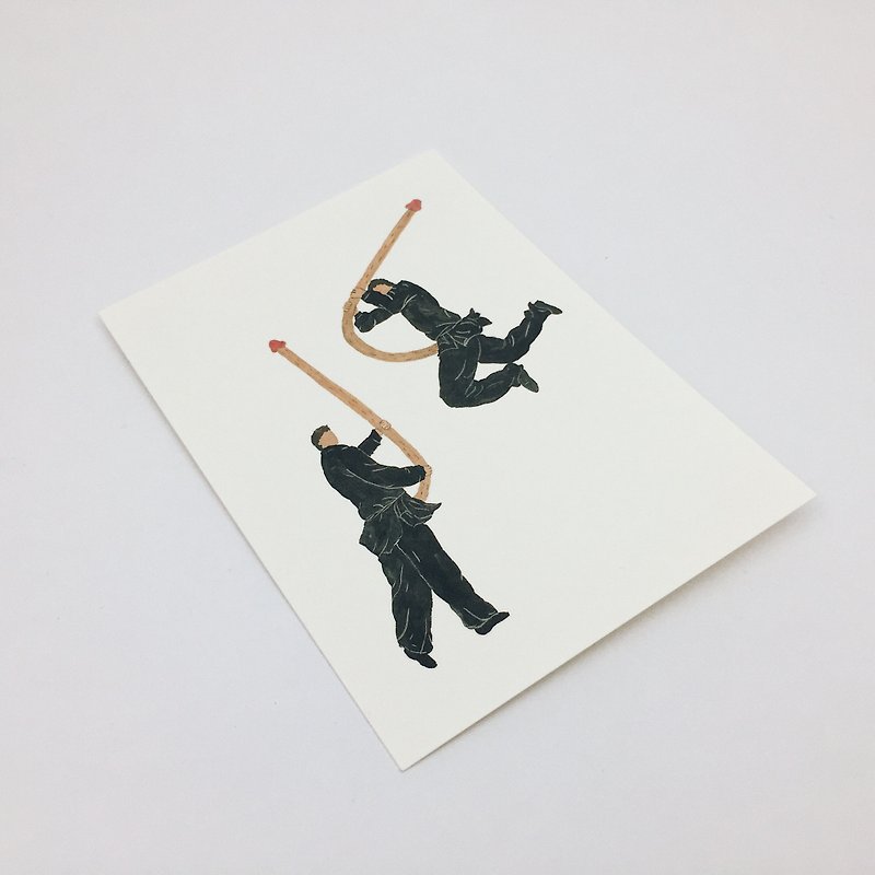 Kung Fu-Stick - การ์ด/โปสการ์ด - กระดาษ สีดำ