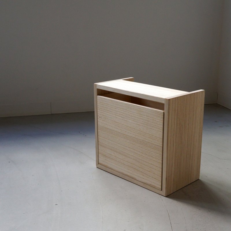 Paulownia Wood Trash Can / Wall Box - ถังขยะ - ไม้ สีกากี