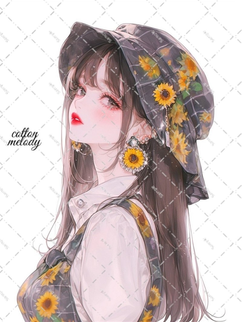 original sticker no.6146 人物ステッカー オリジナルステッカー 人物ステッカー 女の子ステッカー オリジナル人物ステッカー - 貼紙 - 紙 
