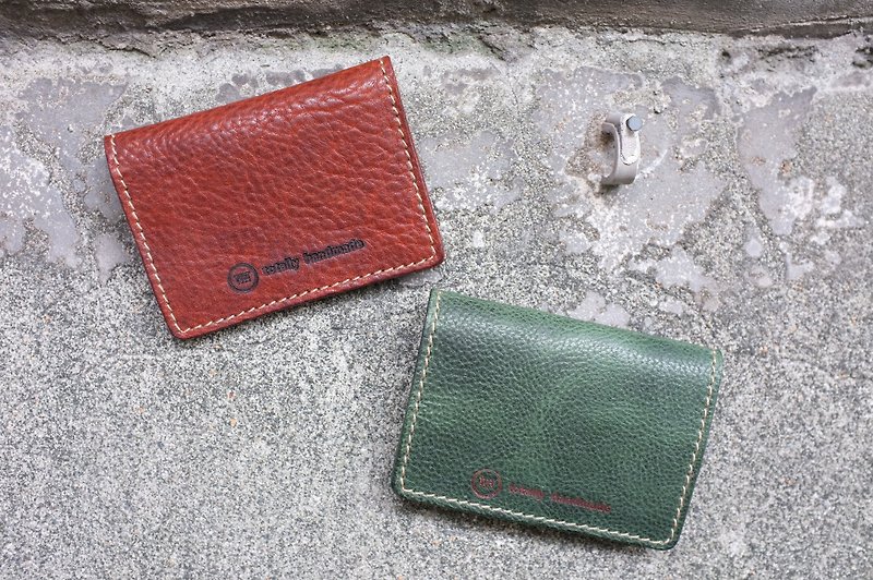 Inside the double-flanked cow leather business card COLOR: "deep coffee" - Card Holders & Cases - Genuine Leather Brown