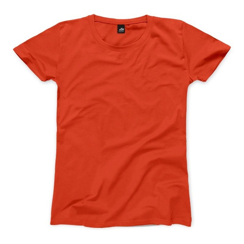 平野女性の半袖Tシャツ - オレンジ - Tシャツ - コットン・麻 