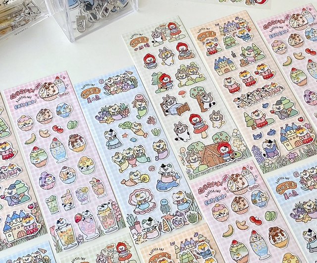 3 small cats single big stickers five generations/waterproof  stickers/various patterns - Shop 3-little-cat Stickers - Pinkoi