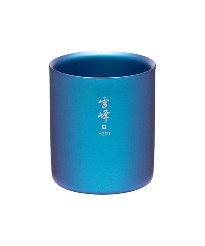 【Online限定】雪峰鈦雙層杯-200高型 靛霞藍 - 咖啡杯/馬克杯 - 其他金屬 藍色