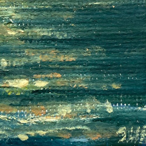 サンセットキャンバスアート、オリジナルの絵画、海のアート