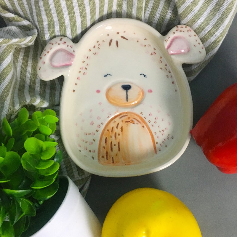 sweet bear dish - Plates & Trays - Pottery 