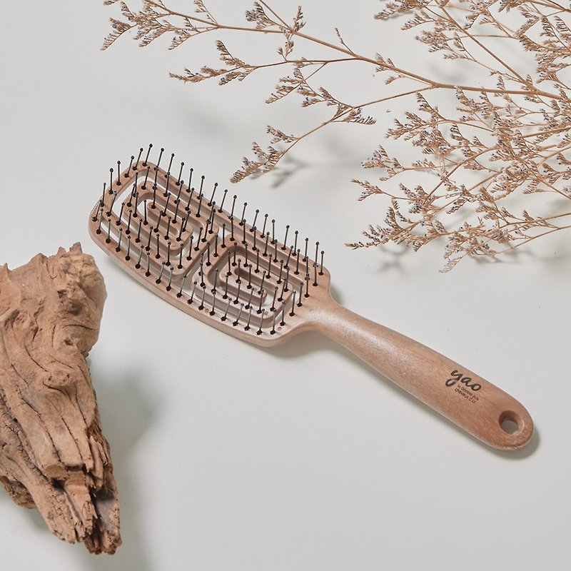 yao mini square hollow massage comb | - Makeup Brushes - Wood 