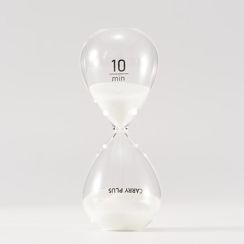 CarryPlus Minimalist Aesthetics 10-Minute Hourglass - Angel White 10mins Timer - Items for Display - Glass White