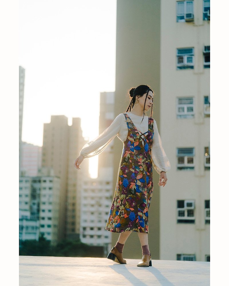 Brushed Floral Pinafore Dress Original|One-piece Dress|One-piece Dress|Spring Style