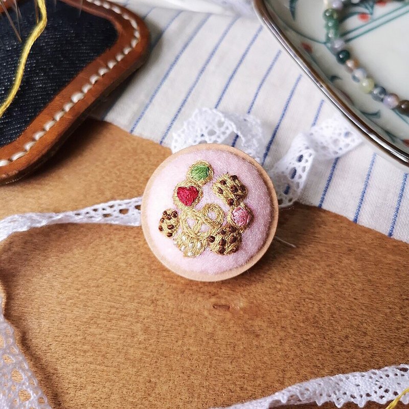 Embroidery Food Collection : Cookies Pin - 胸針 - 繡線 