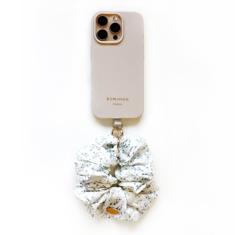 ( 殼+掛繩組合 ) iPhone16.15.14巴黎裸膚小碎花甜甜圈手鍊手機殼 - 手機殼/手機套 - 塑膠 多色