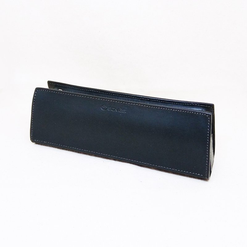 Japanese pure cowhide handmade universal black pencil case | SOMÉS SADDLE - กล่องดินสอ/ถุงดินสอ - หนังแท้ สีดำ
