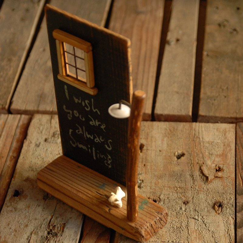 Micro Pocket scene table valentine birthday decorations / antique old wooden wind X-1 - ของวางตกแต่ง - ไม้ สีดำ
