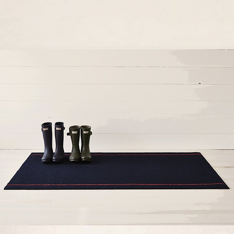 Simple Stripe Indoor/ Outdoor Mat Navy×Coral - Rugs & Floor Mats - Plastic Blue