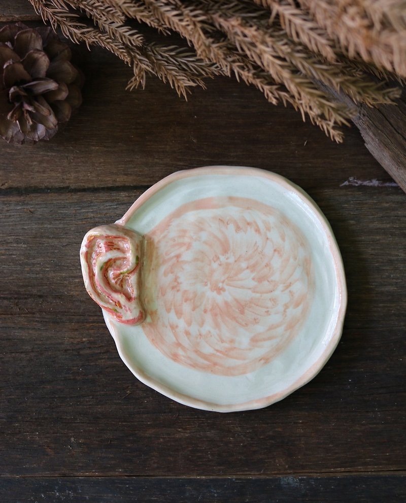 Ceramic Plate Vangogh's ear 04 - 花瓶/陶器 - 陶 粉紅色
