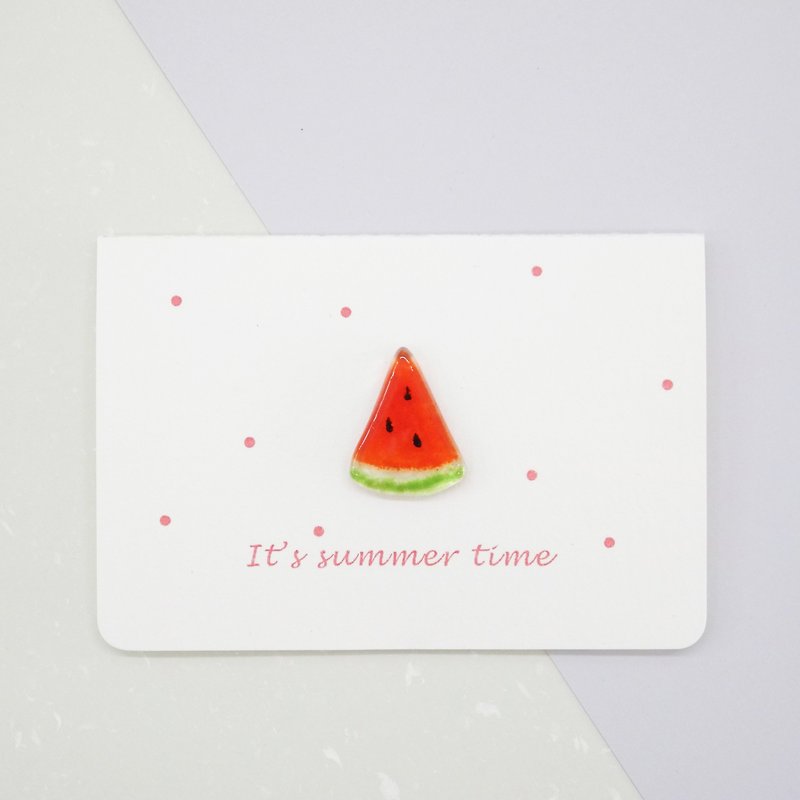 Highlight Also / Watermelon Glass Small Objects Card (Red) - การ์ด/โปสการ์ด - กระดาษ สีแดง